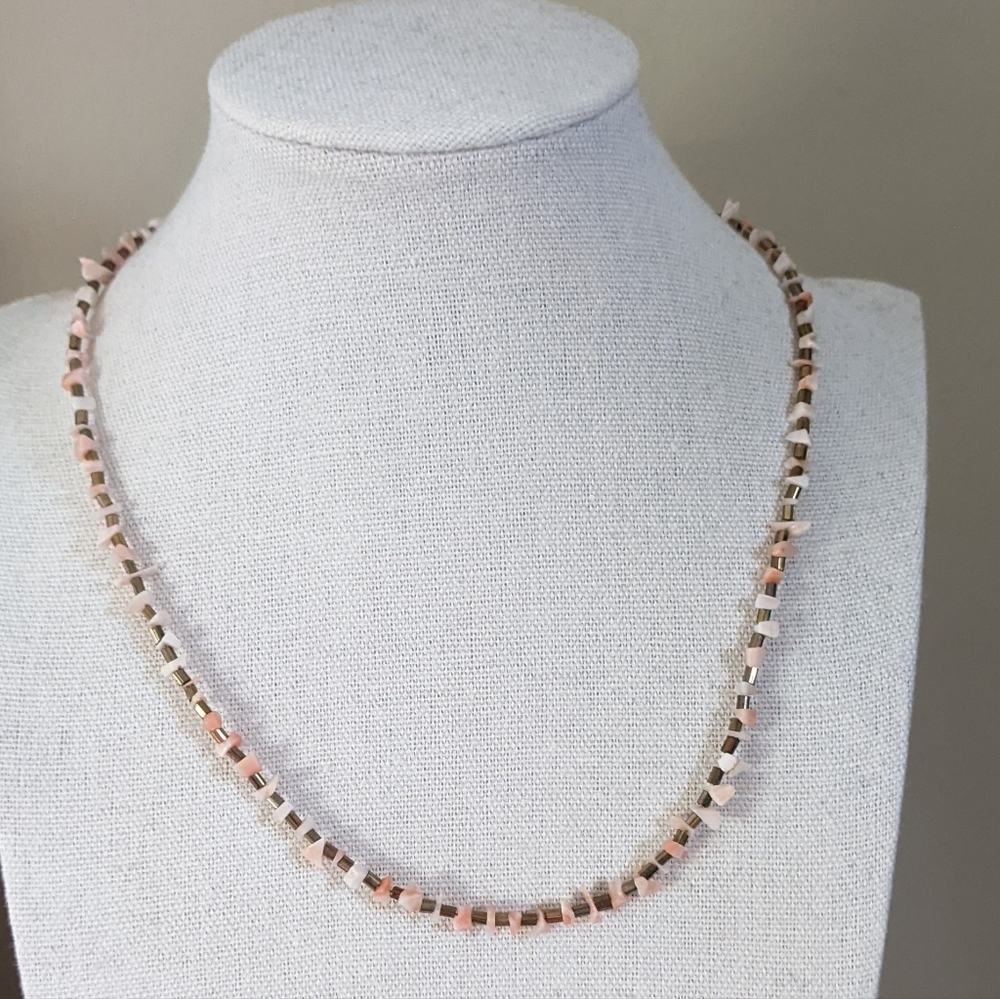 Elegant Brass & Antique Coral Necklace